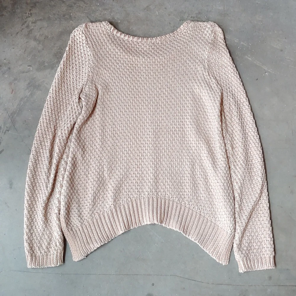 Moth Anthropologie Gold Metallic Shimmer Stitch Pullover Sweater medium_6